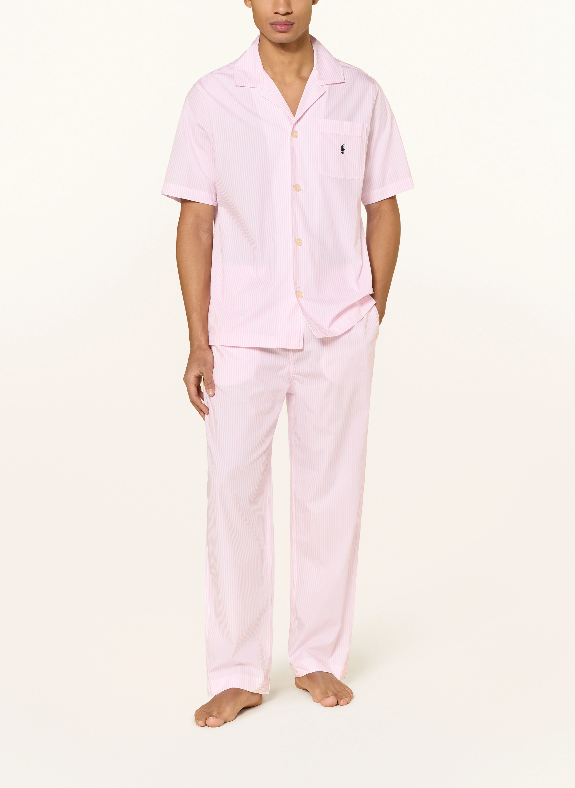 POLO RALPH LAUREN Schlafhose – ROSA / WEISS