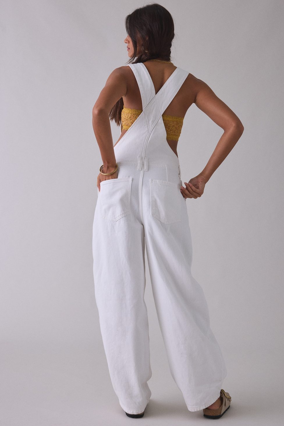 BDG Rih Extreme Barrel-Leg Overalls - White