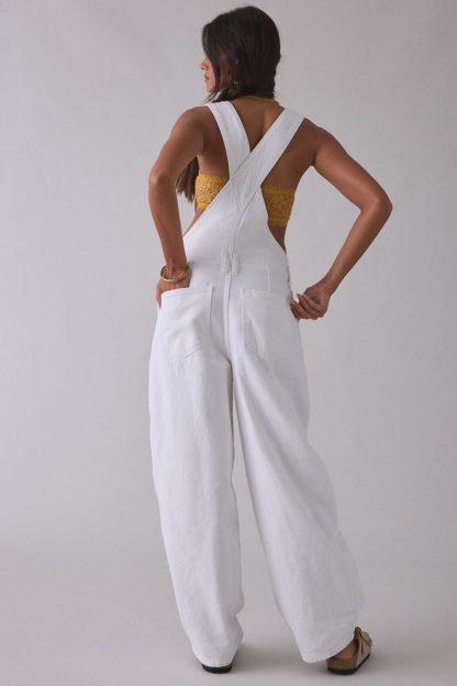 BDG Rih Extreme Barrel-Leg Overalls - White