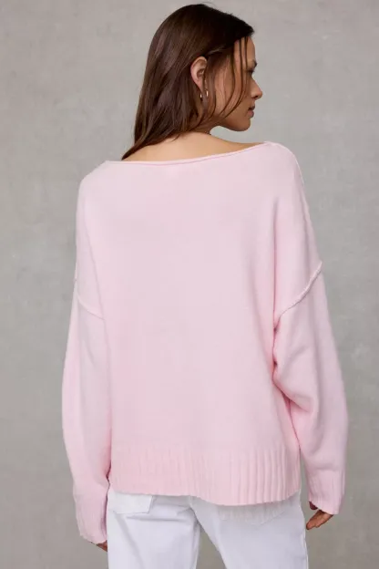 Out From Under So Soft Oversized Off-The-Shoulder Sweater - Pink