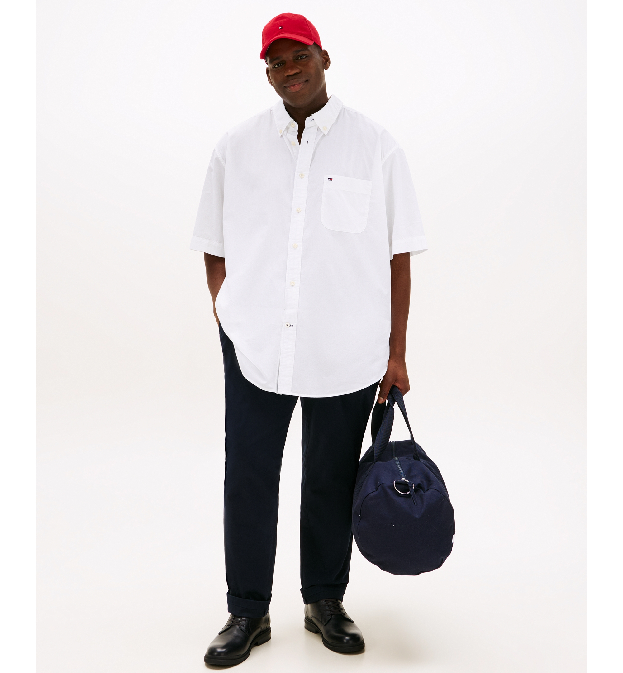 Tommy Hilfiger Men's  Big & Tall Maxwell Short-Sleeve Button-Down Shirt - Classic White