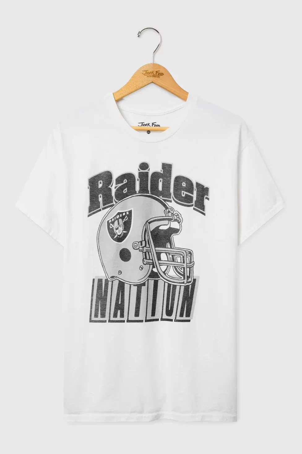 Junk Food NFL Throwback Helmet Flea Market Tee - Las Vegas Raiders
