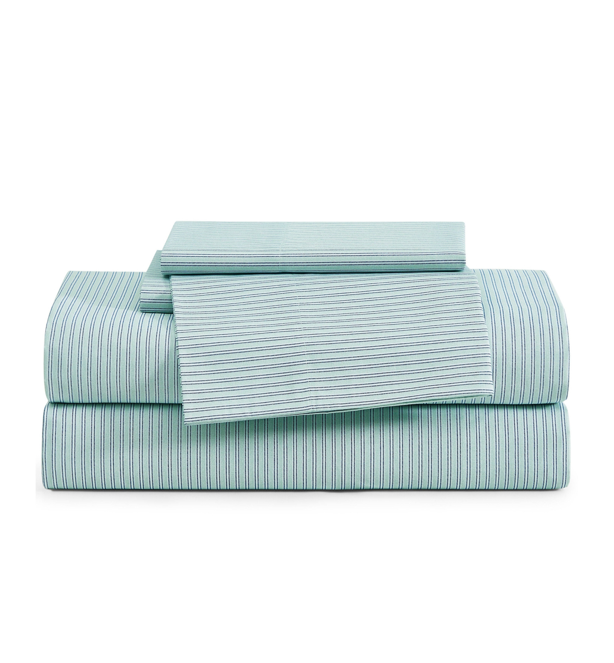Tommy Hilfiger Printed 200-Thread Count Cotton Percale Sheet Set - Highland Stripe Green