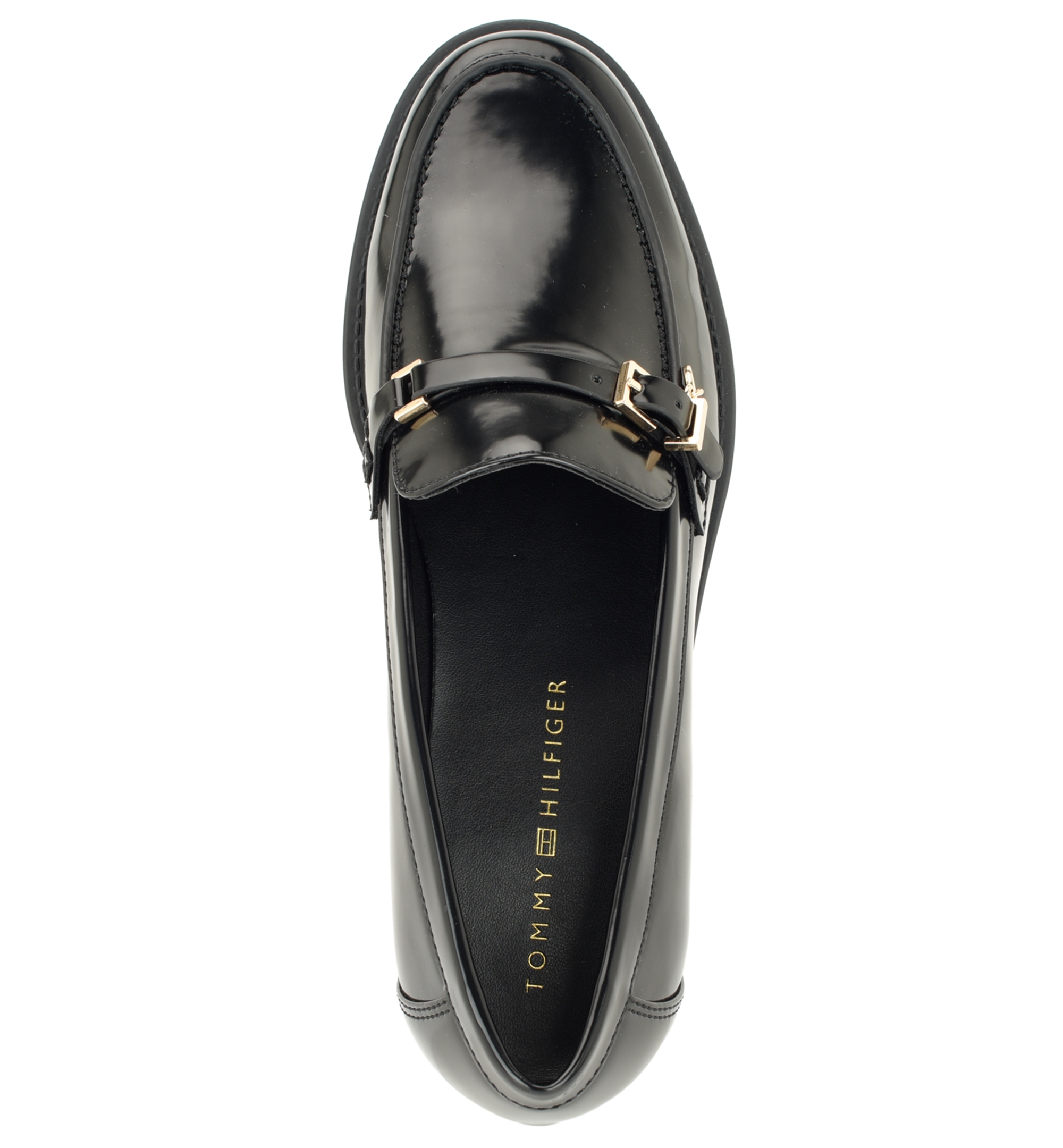 Tommy Hilfiger Women's Maxline Charm Buckle Strap Slip-On Dress Loafers - Black Patent