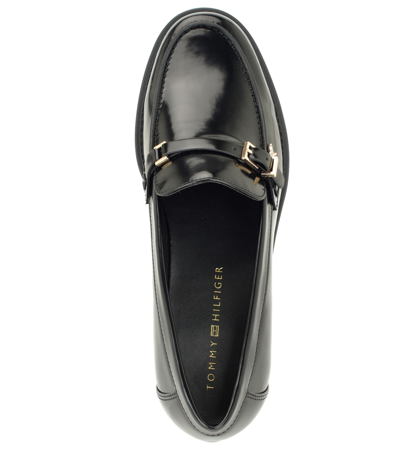 Tommy Hilfiger Women's Maxline Charm Buckle Strap Slip-On Dress Loafers - Black Patent