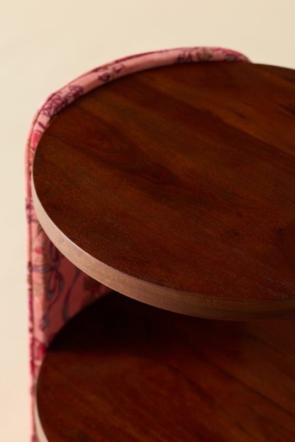 Jane Round Upholstered Storage Nightstand - Caitlyn Floral