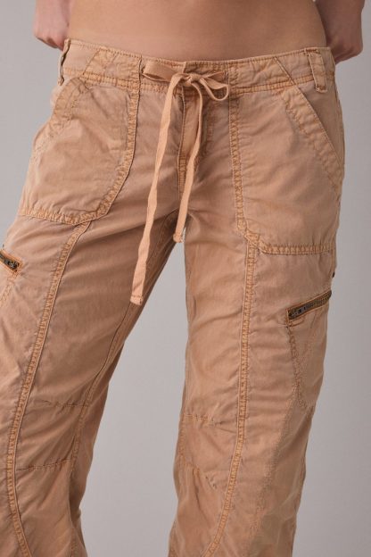 BDG Sidekick Crop Cotton Utility Pants - Peach