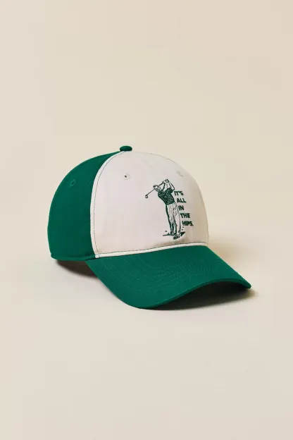 All In The Hips Embroidered Hat - Green
