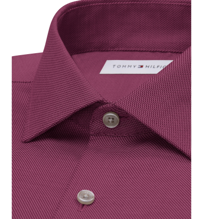 Tommy Hilfiger Men's TH Flex Twill Slim-Fit Dress Shirt - Red