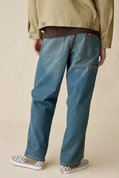 Dickies 958 Baggy Tapered Fit Work Jeans - Khaki Tinted Blue