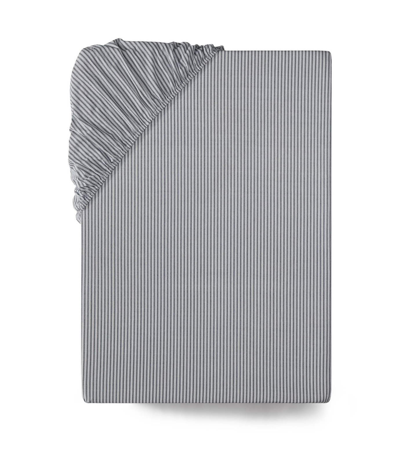 Tommy Hilfiger Essentials Solid Cotton Percale Fitted Sheets - White, Navy