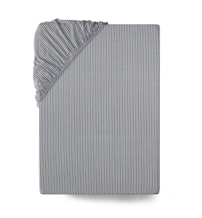 Tommy Hilfiger Essentials Solid Cotton Percale Fitted Sheets - White, Navy