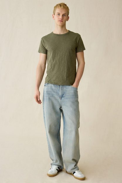 Standard Cloth Paco Slim Slub Cotton Tee - Green