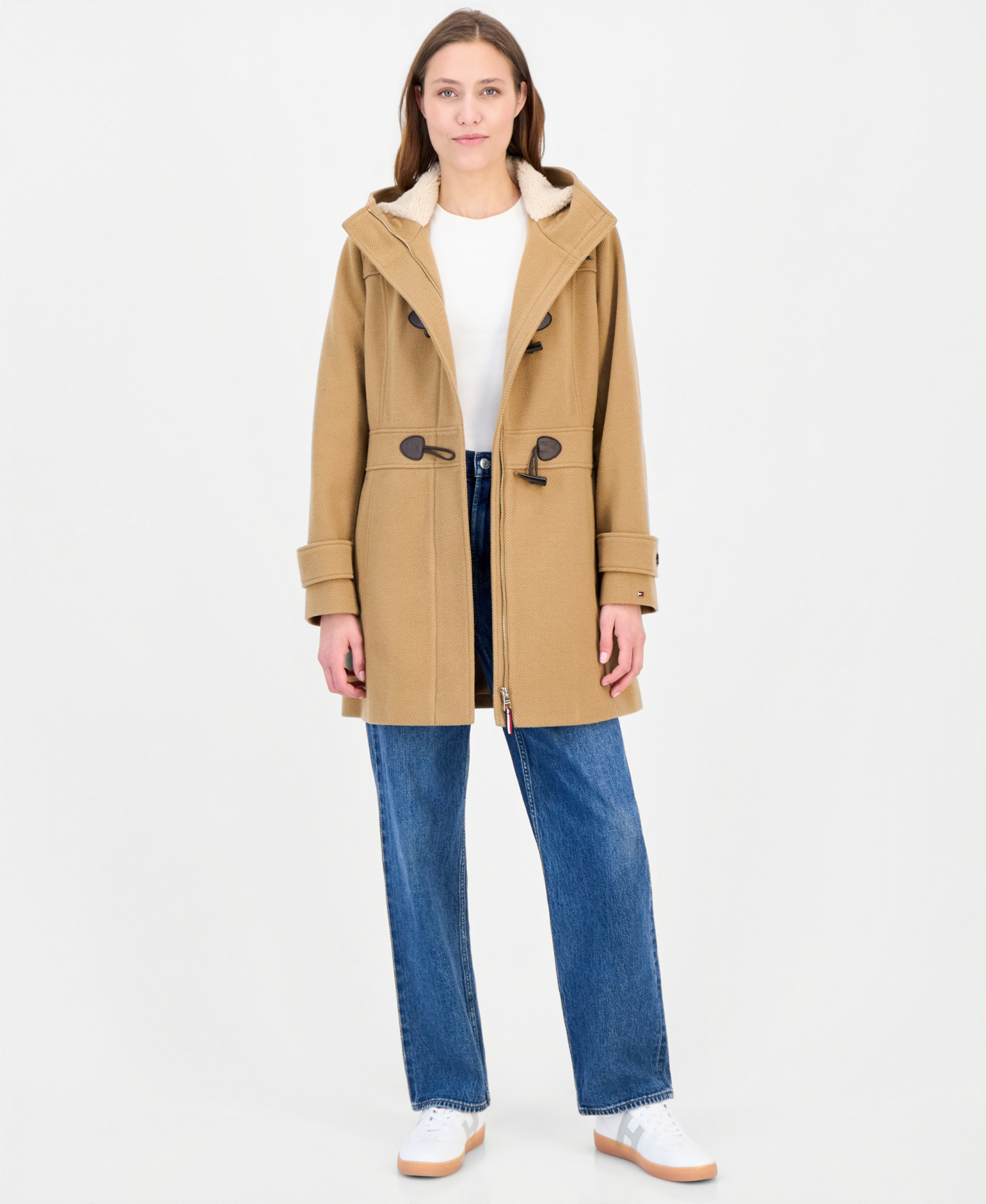 Tommy Hilfiger Women's Faux-Fur-Lined Hooded Toggle Coat - Camel