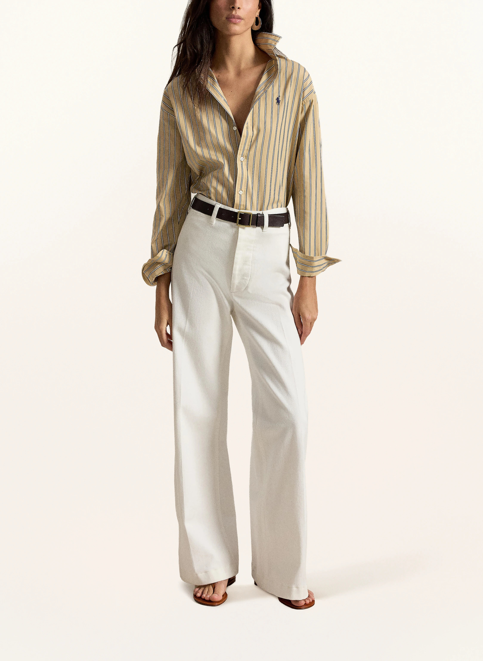 POLO RALPH LAUREN Hemdbluse – BEIGE / WEISS