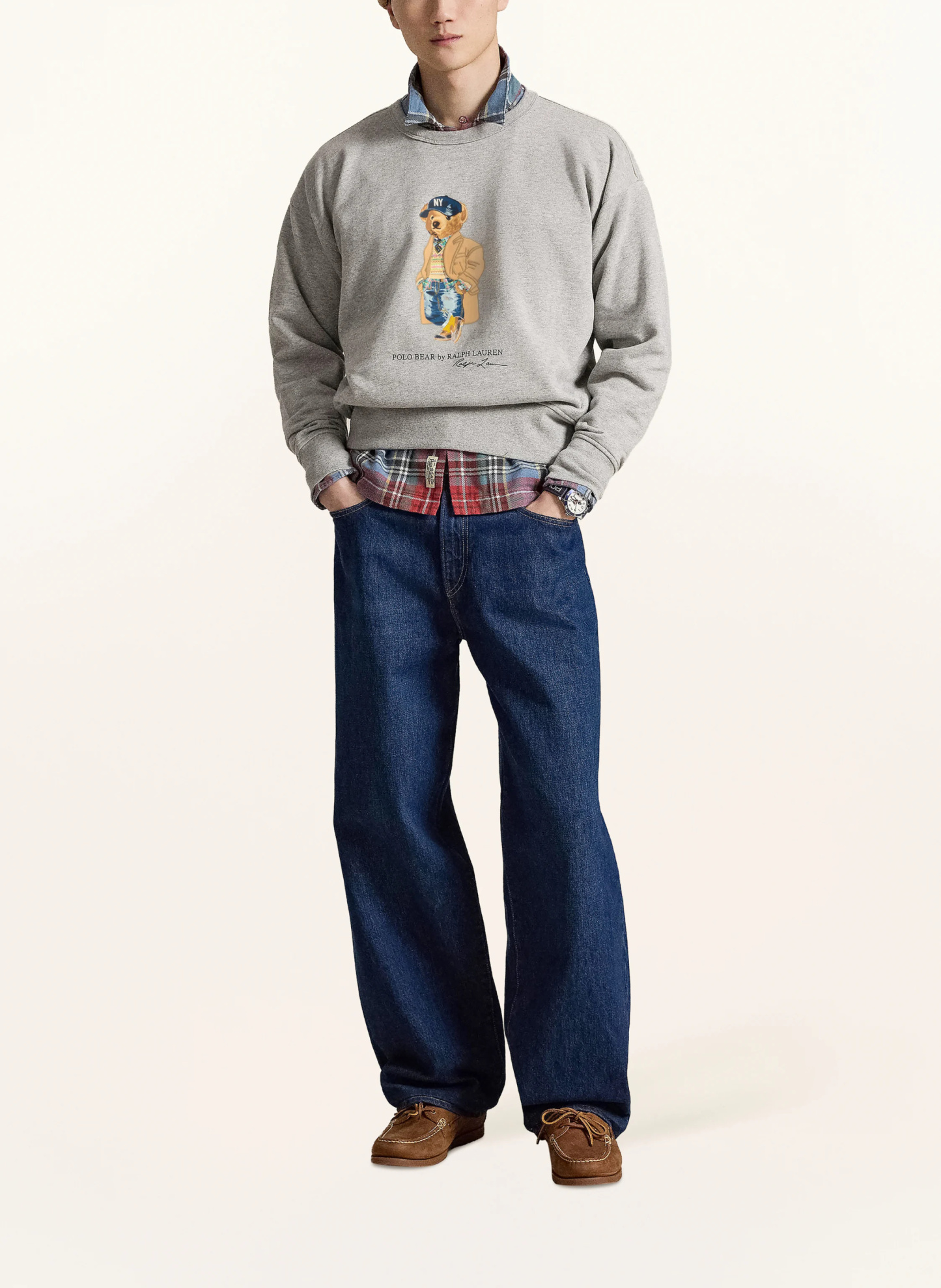 POLO RALPH LAUREN Sweatshirt – HELLGRAU / HELLBRAUN / BLAU