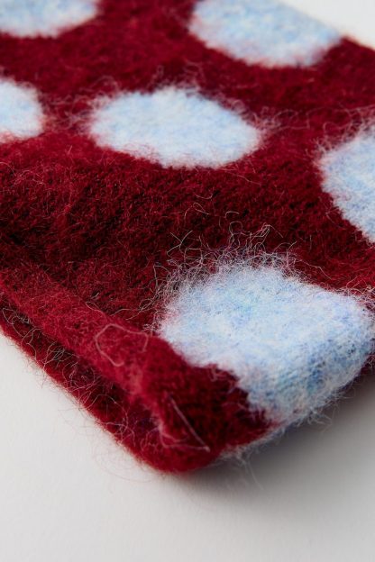 Mylo Polka Dot Square Beanie - Maroon