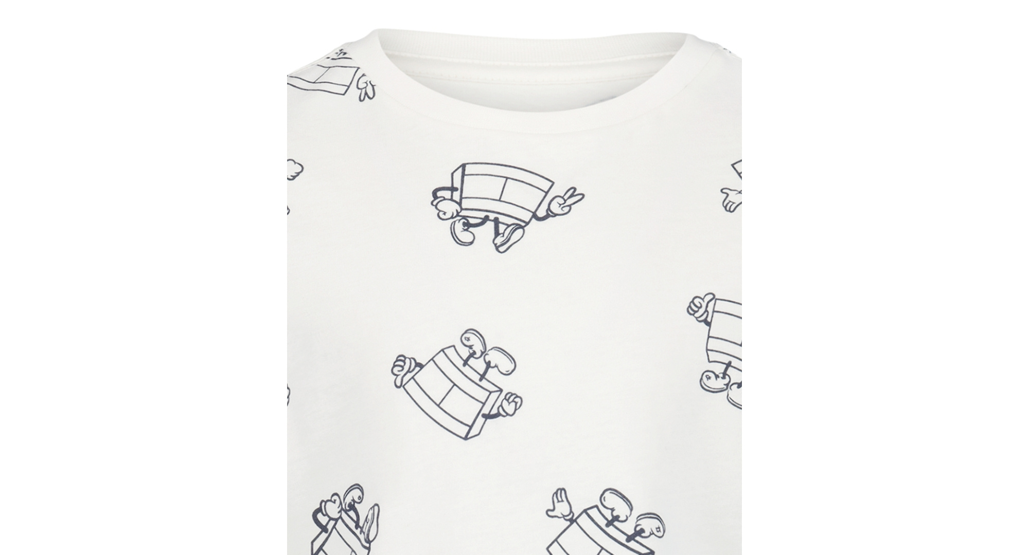 Tommy Hilfiger Boys' 2T-7 Allover Mascot Print T-Shirt - White