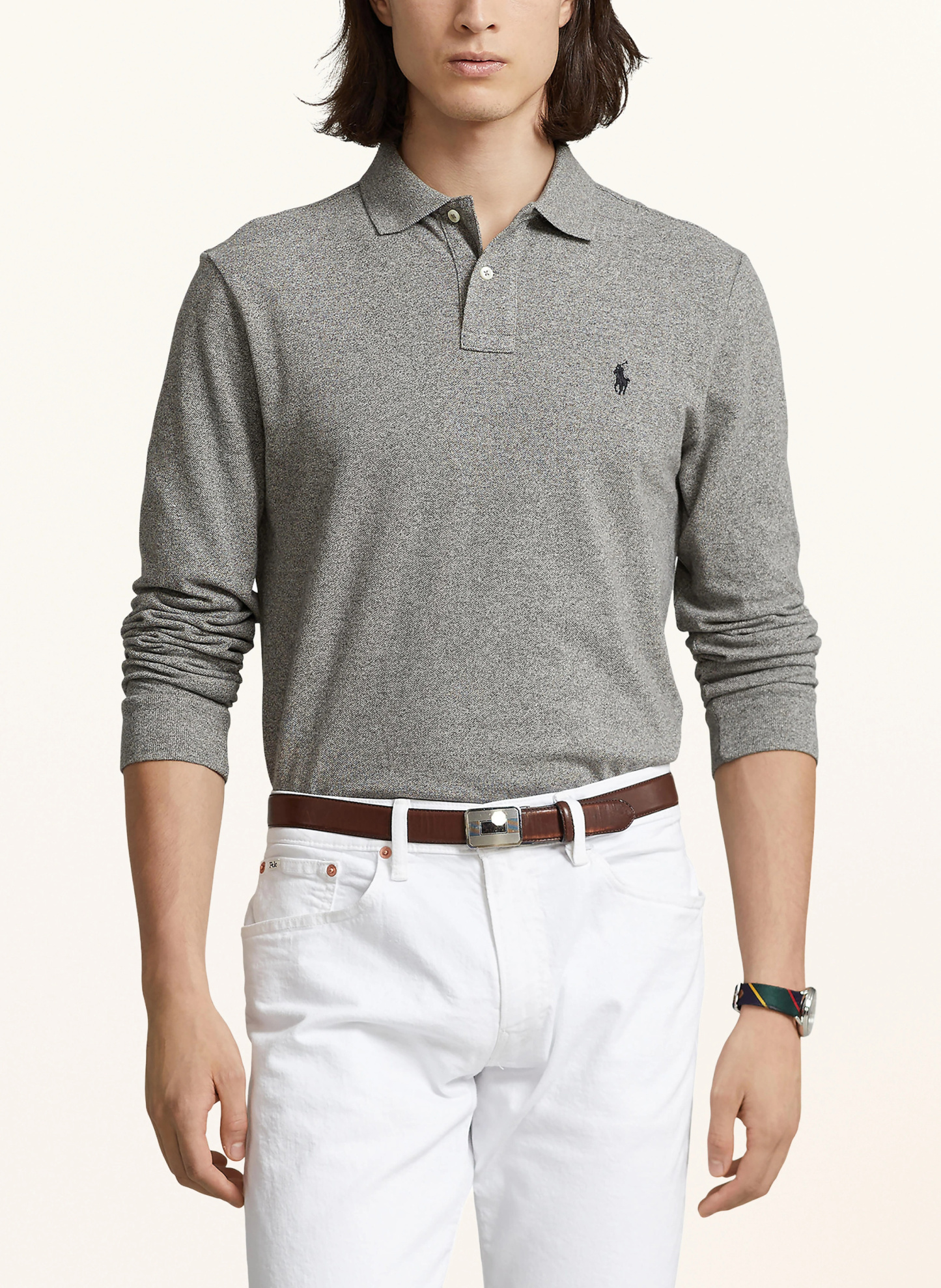 POLO RALPH LAUREN Piqué-Poloshirt Slim Fit – GRAU