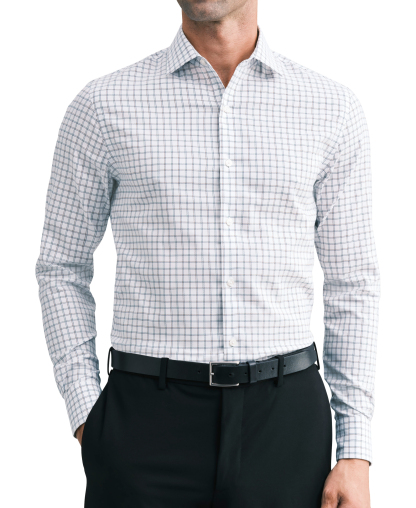 Tommy Hilfiger Men's TH Flex Slim-Fit Spread-Collar Dress Shirt - Blue