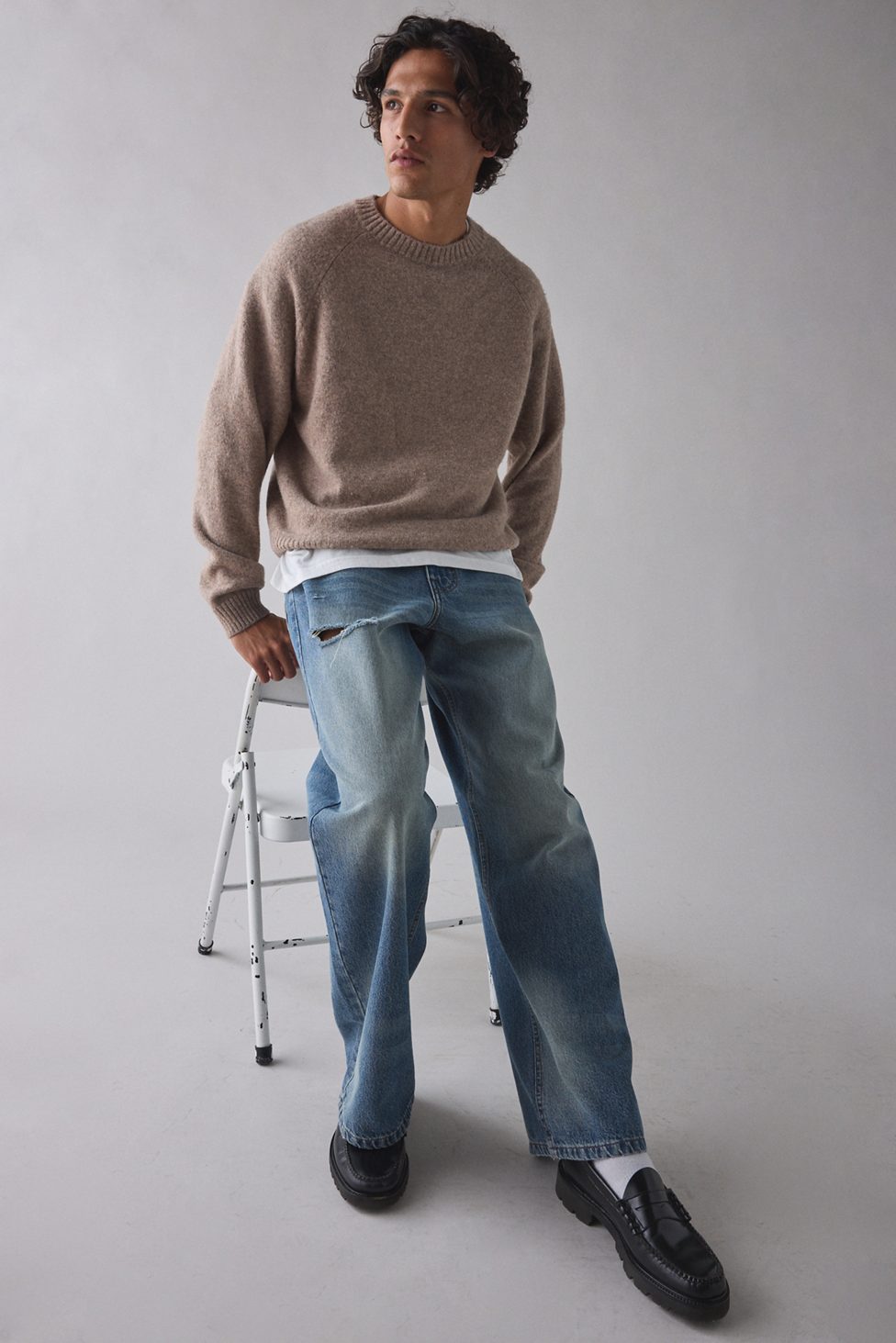 UO Everyday Cozy Knit Crew Neck Sweater - Taupe
