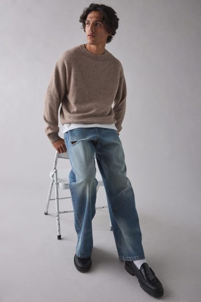 UO Everyday Cozy Knit Crew Neck Sweater - Taupe