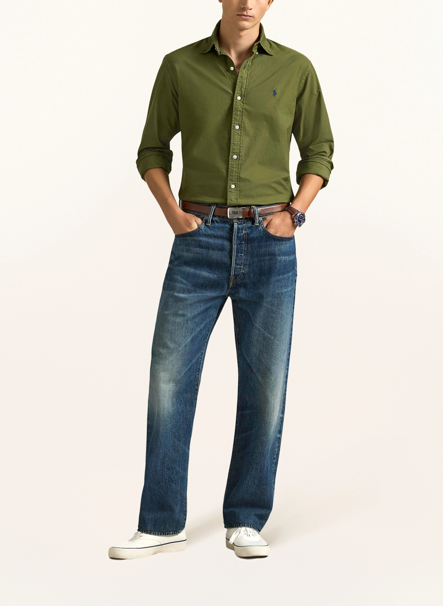POLO RALPH LAUREN Oxfordhemd Custom Fit – OLIV