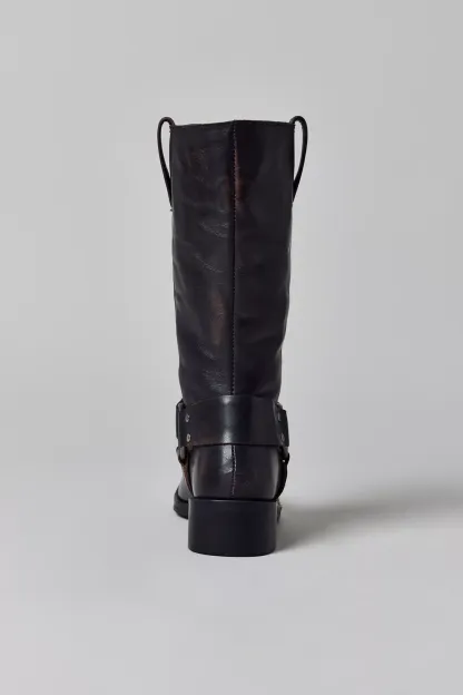 UO Moto Harness Boots - Black Distressed