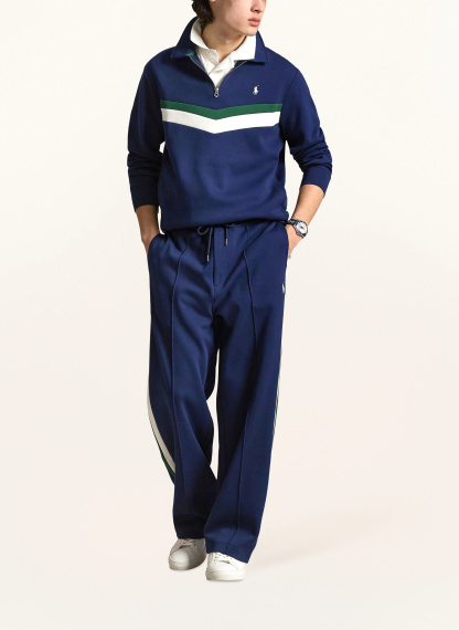 POLO RALPH LAUREN Hose im Jogging-Stil mit Galonstreifen – DUNKELBLAU / GRÜN / WEISS