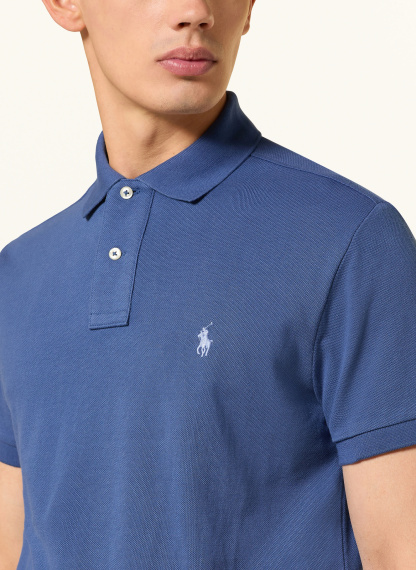 POLO RALPH LAUREN Piqué-Poloshirt Custom Slim Fit – BLAU / HELLBLAU