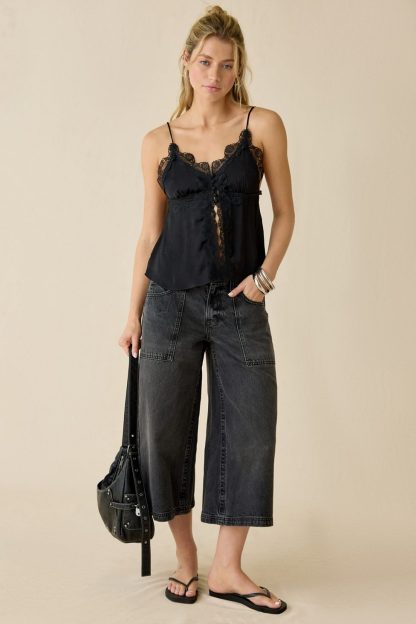 BDG Nomad Baggy Wide Leg Cropped Jeans - Black