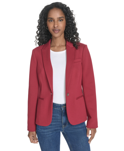 Tommy Hilfiger Women's One-Button Blazer - Crimson