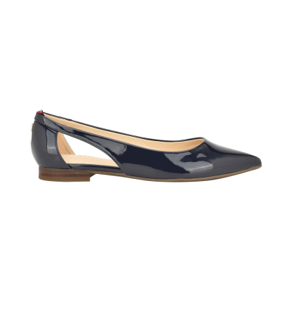 Tommy Hilfiger Women's Velahi Cutout Pointy Toe Flats - Dark Blue Patent