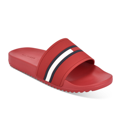 Tommy Hilfiger Men's Redder Flag Logo Pool Slide Sandals - Red