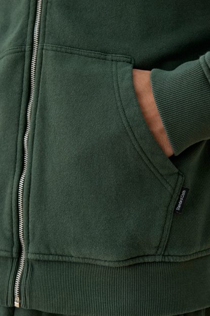 Standard Cloth Pregame Zip-Up Hoodie Sweatshirt - Pine Grove Wash