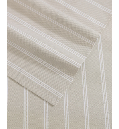 Tommy Hilfiger Printed 200-Thread Count Cotton Percale Sheet Set - Effortless Stripe Beige