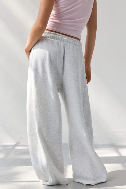 Out From Under Essential Barrel Leg Full Length Sweatpants - Heather Grey