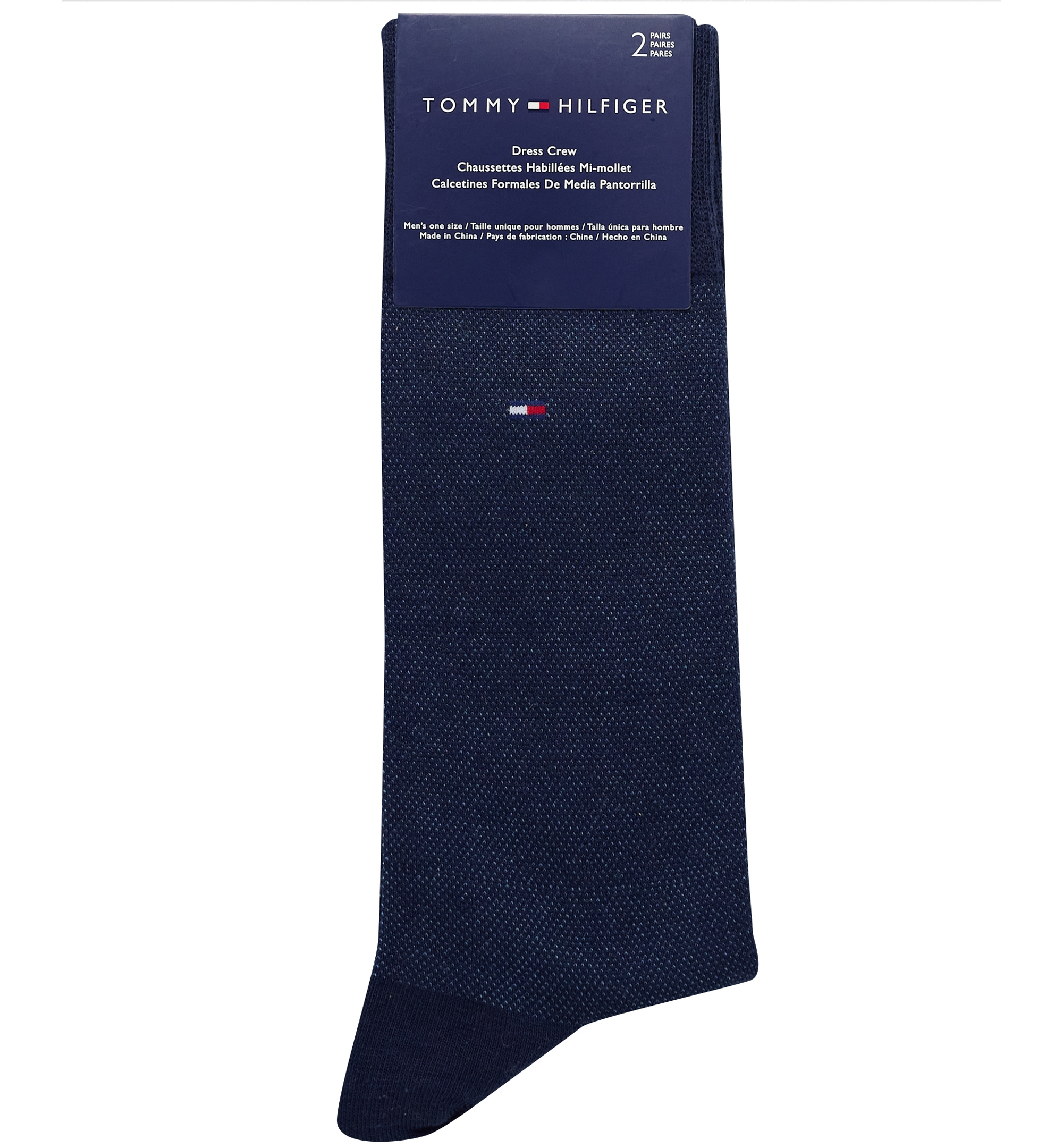 Tommy Hilfiger Men's Dress Reinforced Heel Crew Socks, 2-Pack - Navy/Green