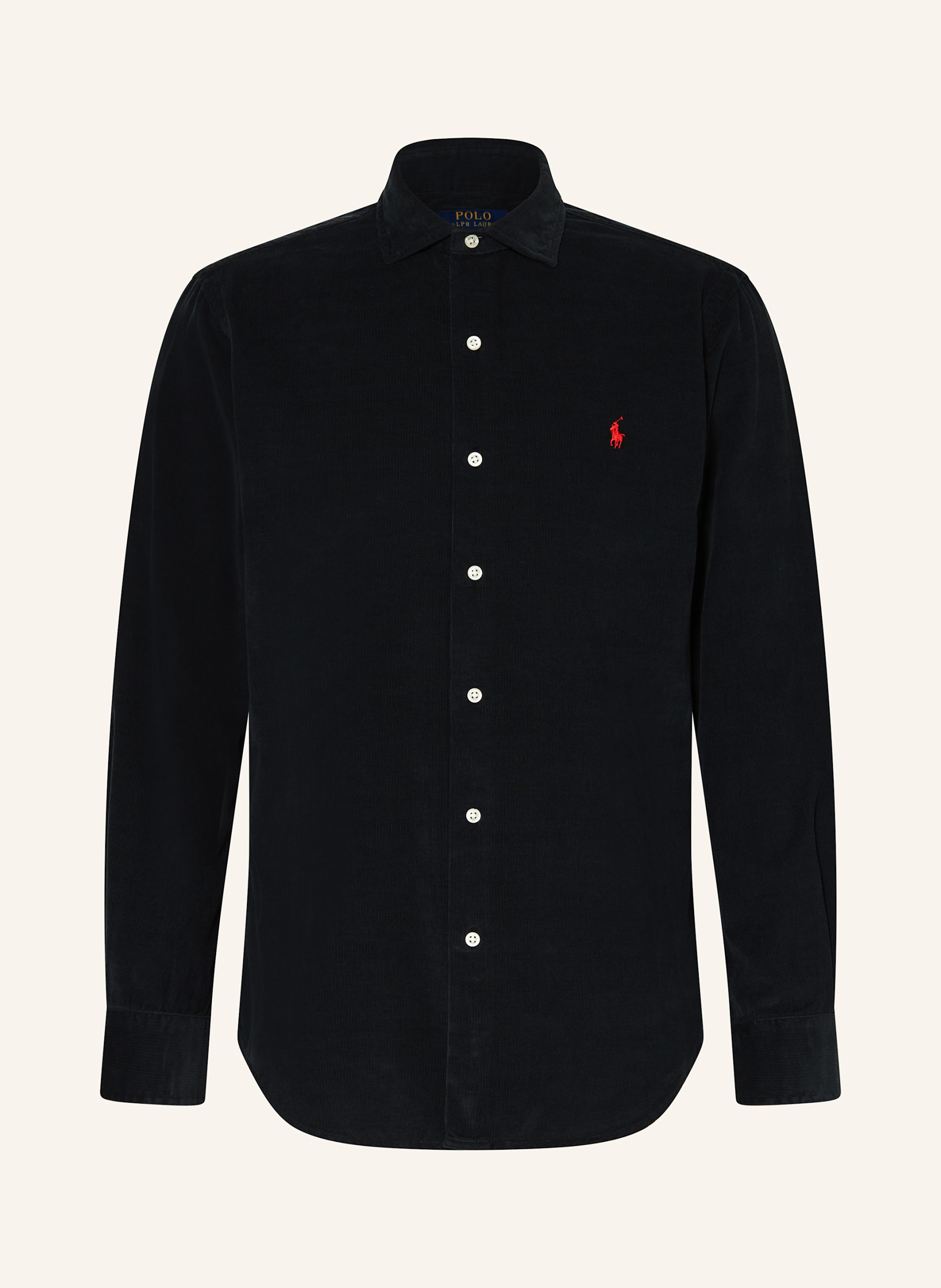 POLO RALPH LAUREN Cordhemd Custom Fit – SCHWARZ