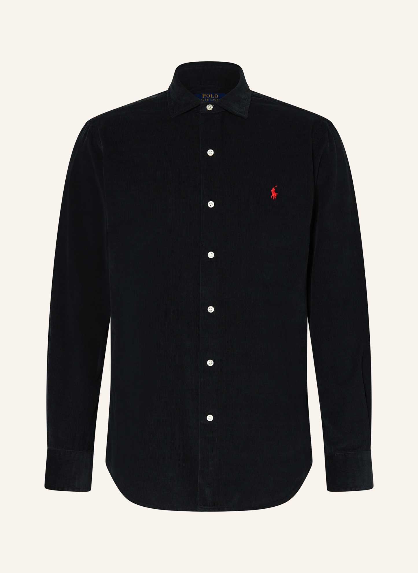 POLO RALPH LAUREN Cordhemd Custom Fit – SCHWARZ