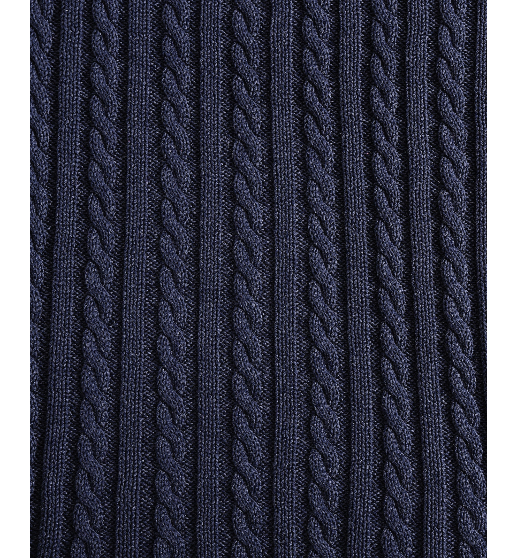 Tommy Hilfiger Solid Cotton Cable Knit Throw, 70" x 50" - Dark Blue