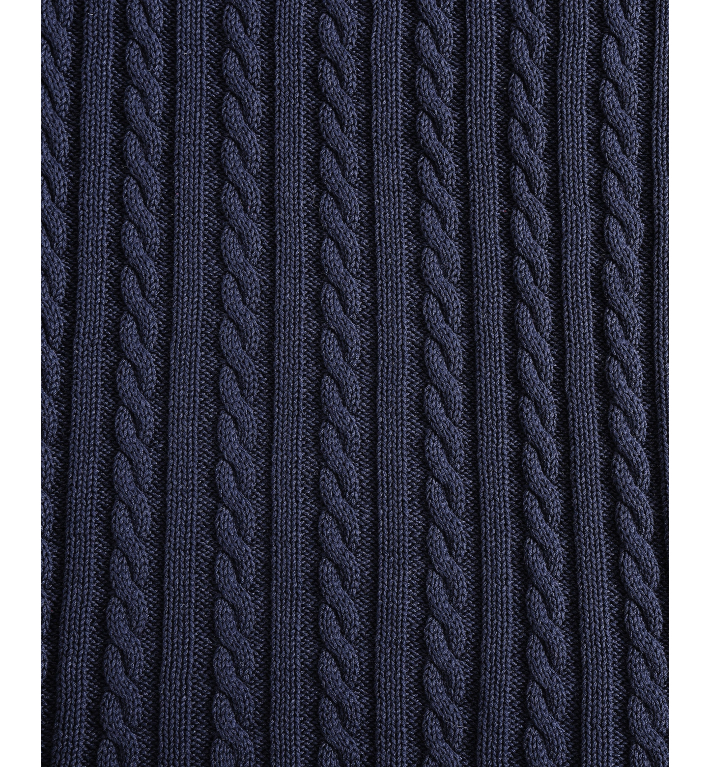 Tommy Hilfiger Solid Cotton Cable Knit Throw, 70" x 50" - Dark Blue