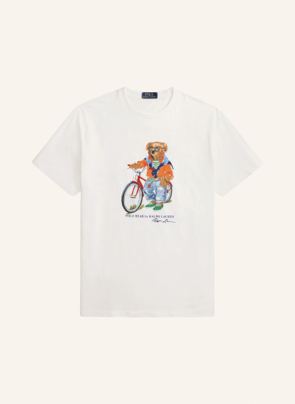 POLO RALPH LAUREN T-Shirt – WEISS / BRAUN / ORANGE