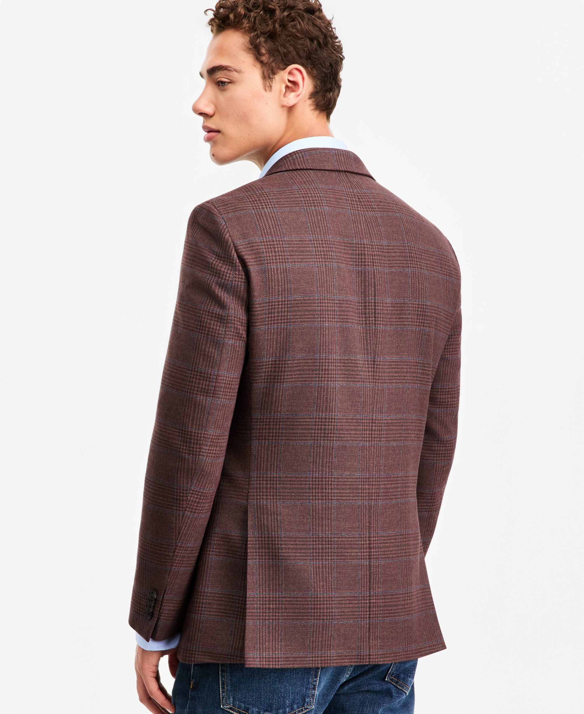 Tommy Hilfiger Men's Modern-Fit Patterned Sport Coat - Brown Wine