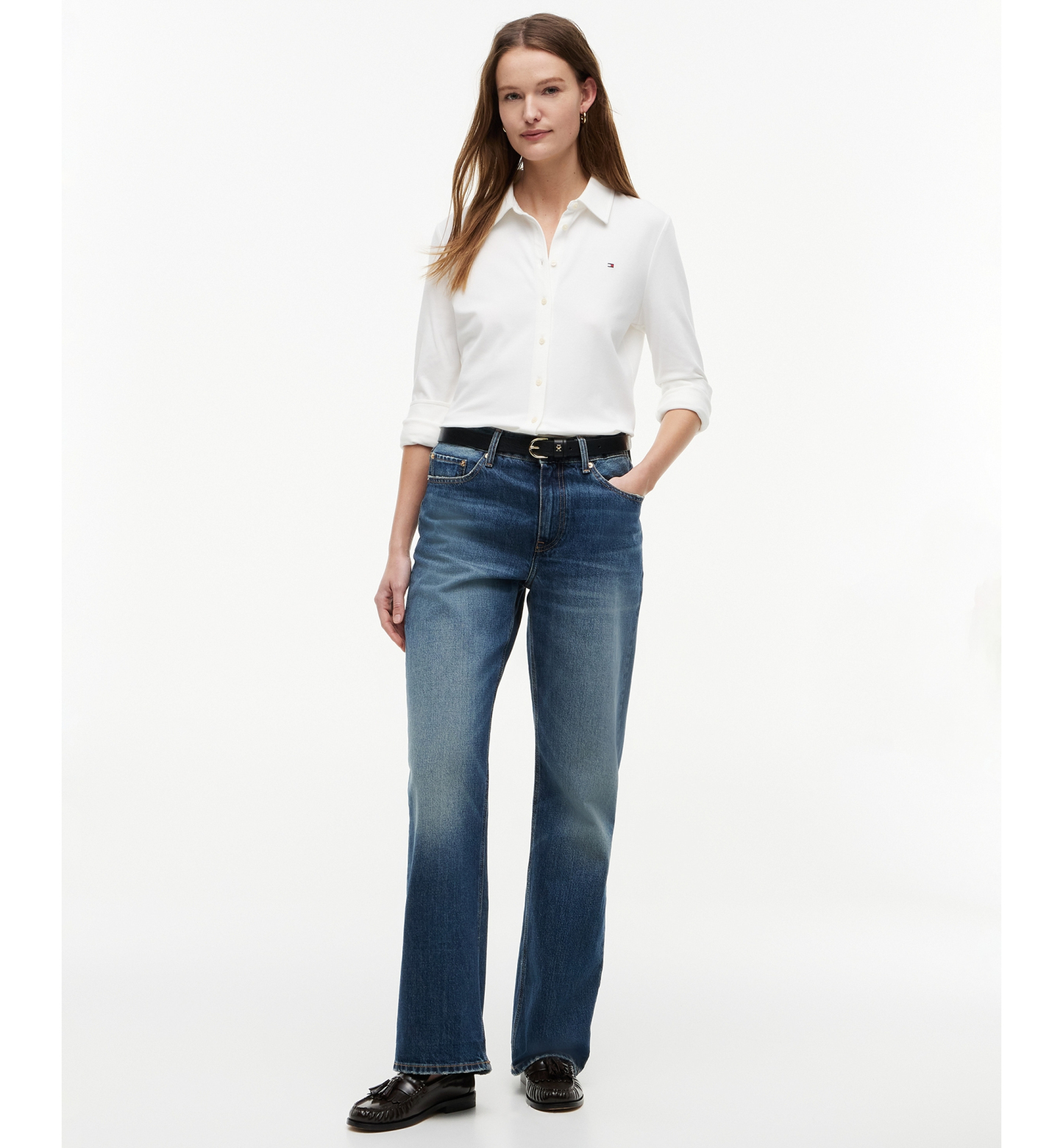 Tommy Hilfiger Women's Relaxed-Fit Straight-Leg Jeans - Cam Mid