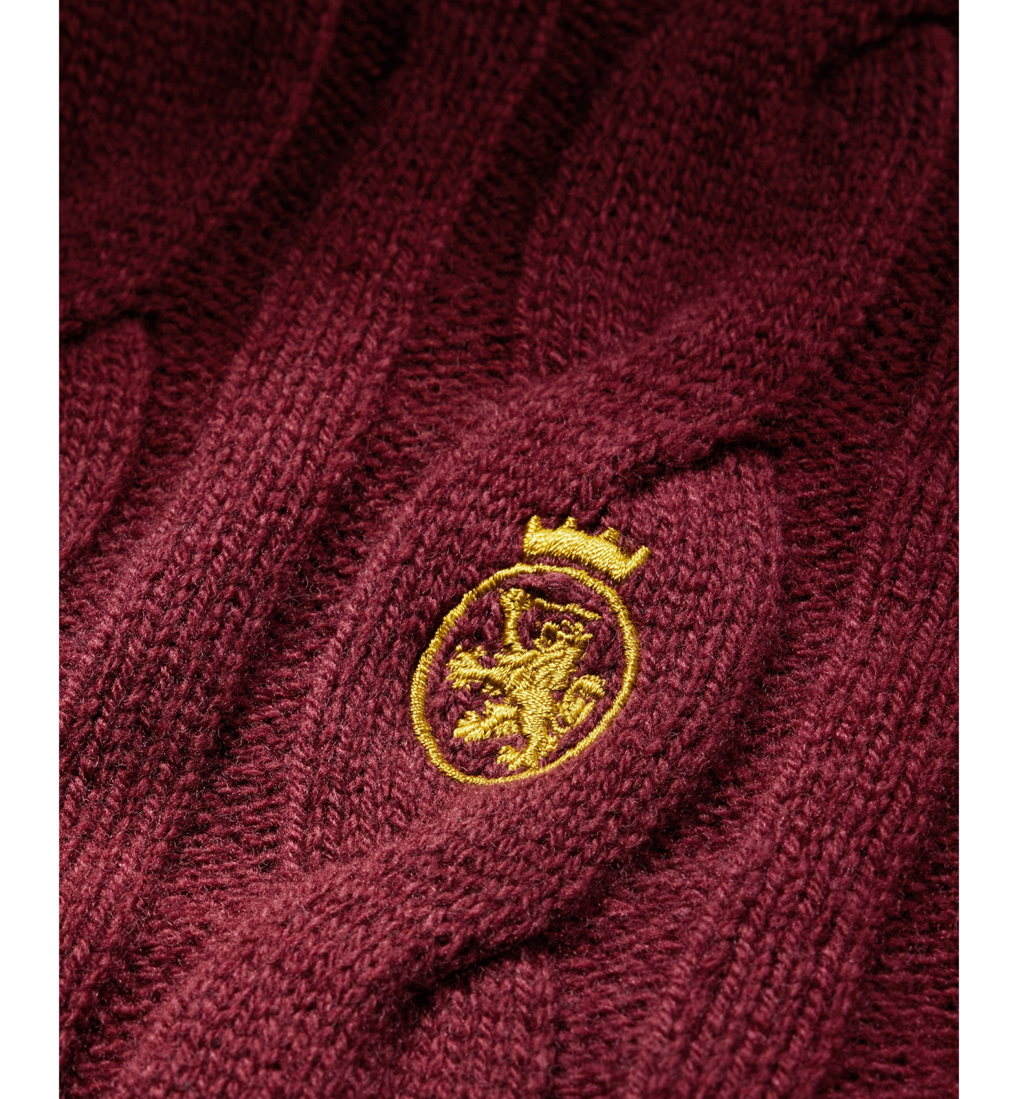 Tommy Hilfiger Women's American Icons 100% Wool Cable-Knit Crewneck Sweater, Macy's Exclusive - Burgundy