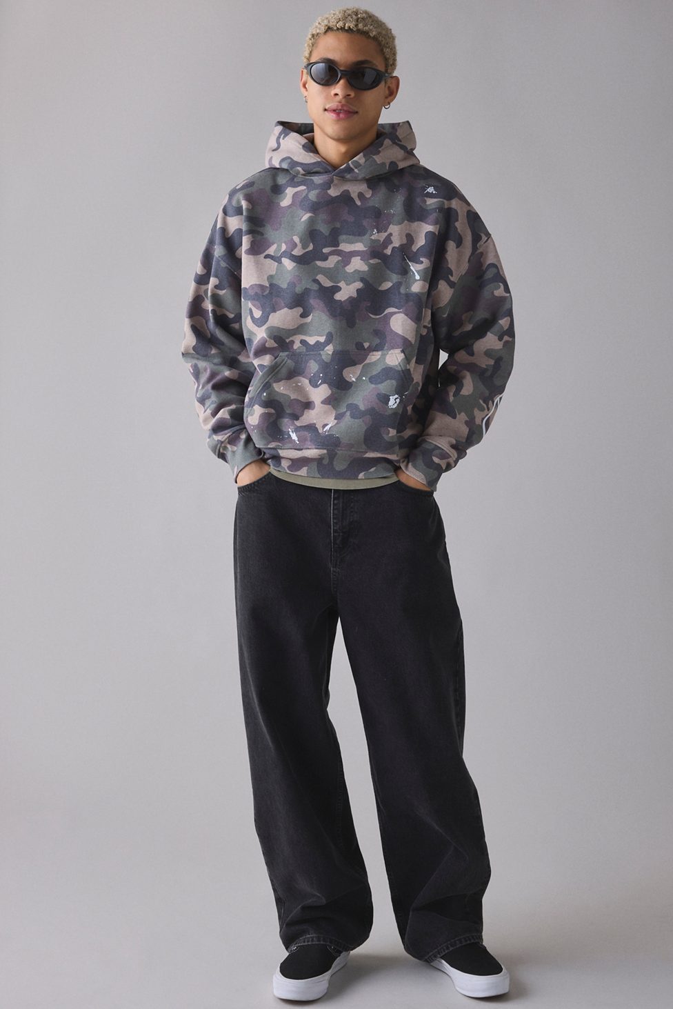 Ford Graphic Camo Paint Splatter Hoodie Sweatshirt - Camo