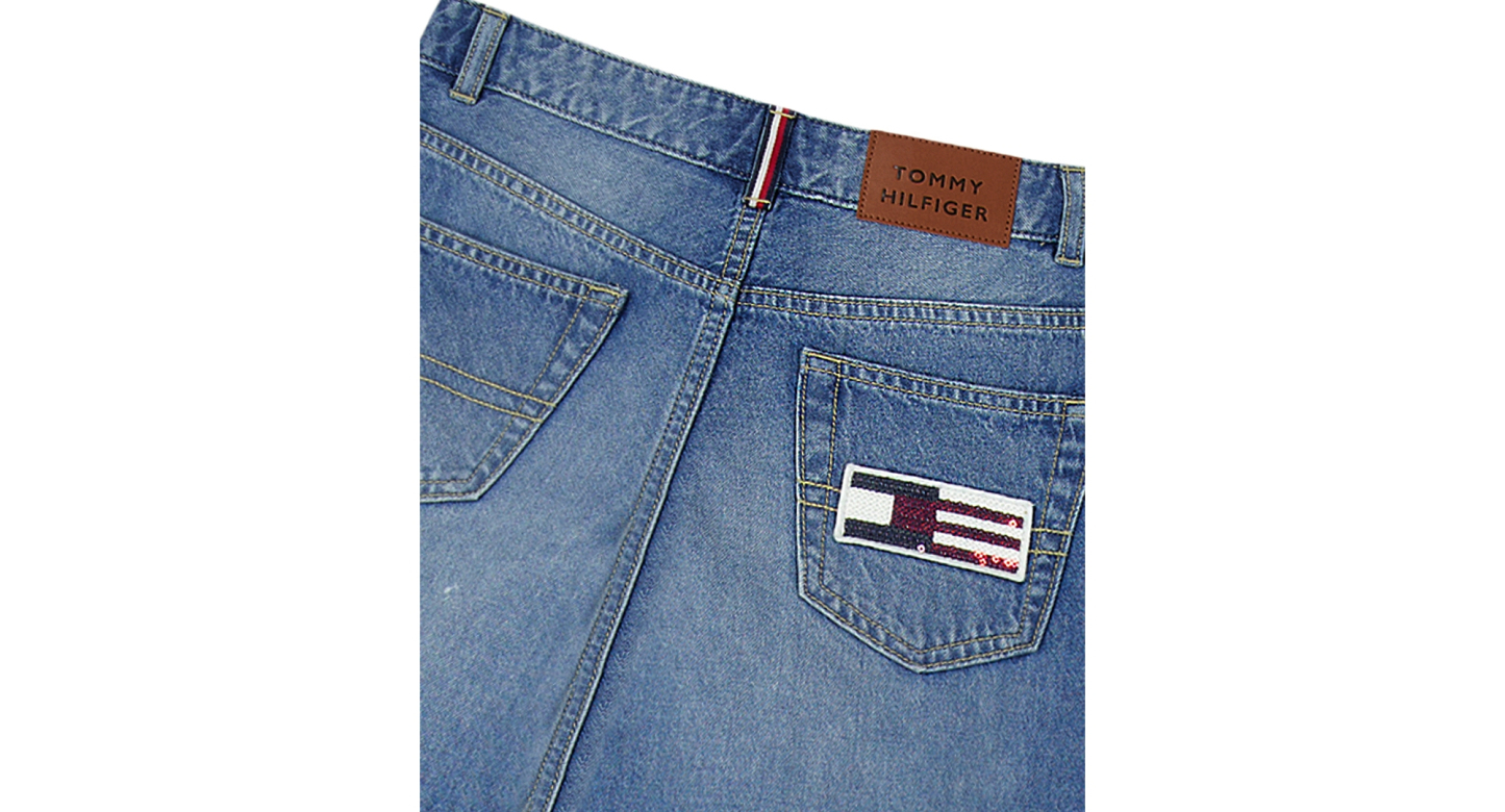 Tommy Hilfiger Girls' 7-16 Wide-Leg Jeans - Dekalb Wash