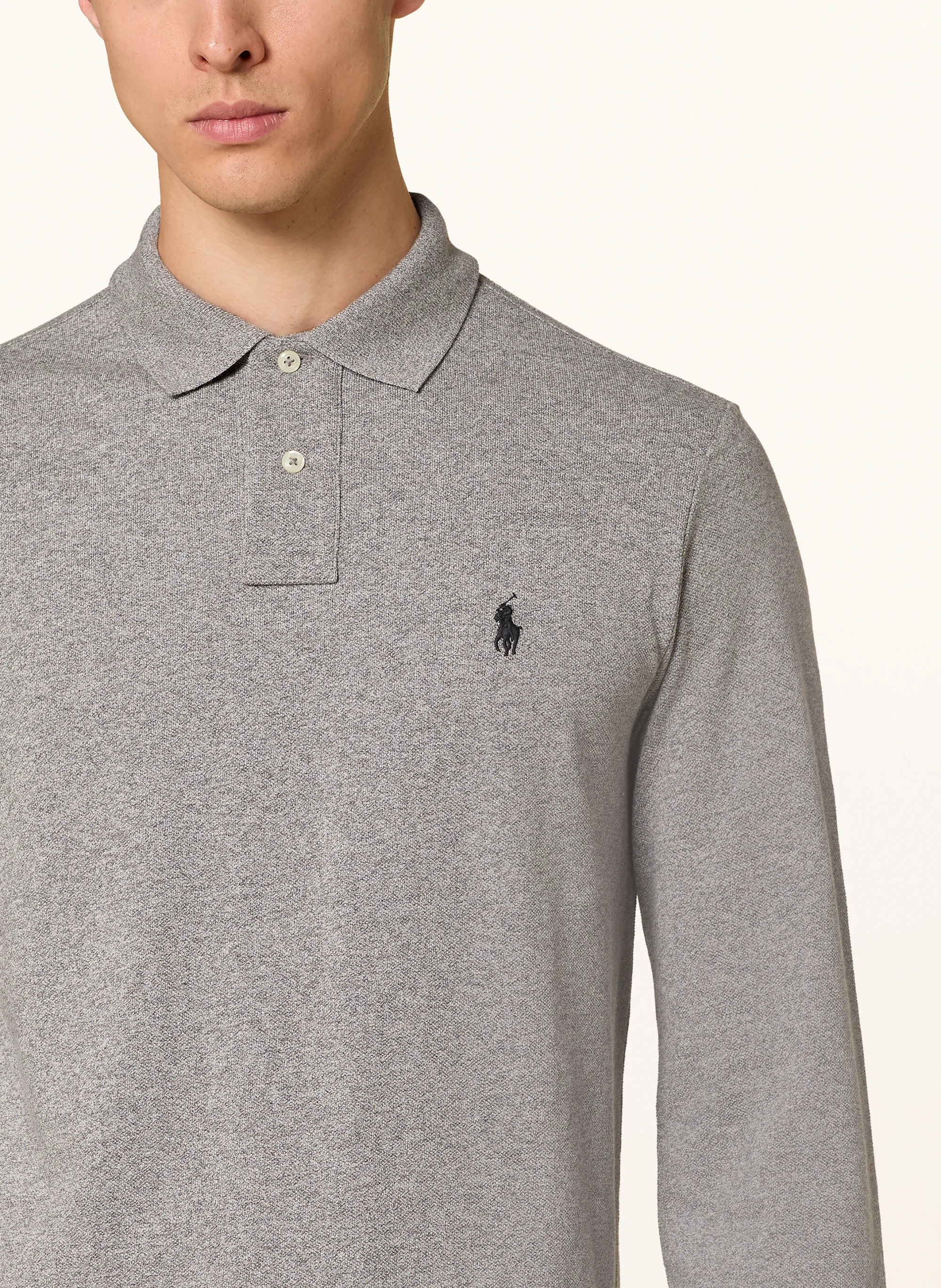 POLO RALPH LAUREN Piqué-Poloshirt Custom Slim Fit – GRAU MELIERT