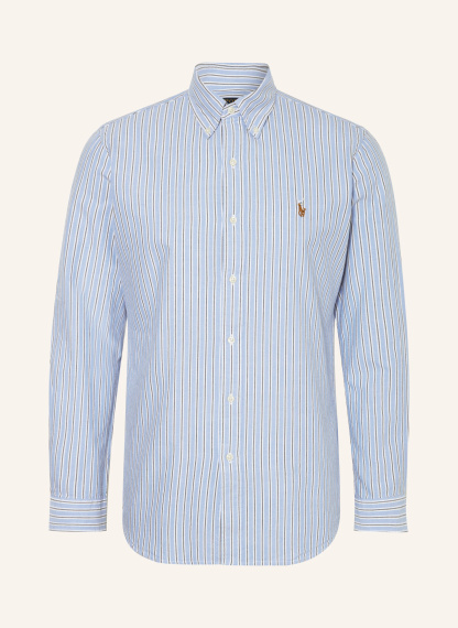 POLO RALPH LAUREN Oxfordhemd Custom Fit – HELLBLAU / GRAU / WEISS